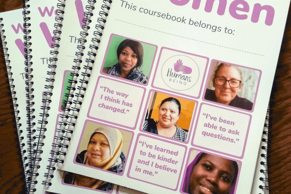 Our co-produced Women Supporting Women coursebook.